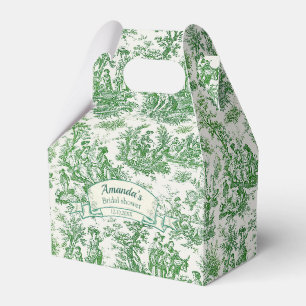 Ballotins Cadeau de Fête de Mariage Floral Toile Vert Vintag