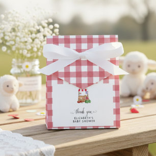 Ballotins Cadeau de remerciement en vichy rouge pour Baby Sh