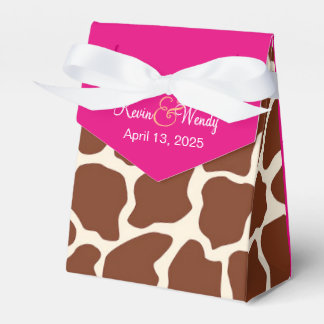 Ballotins Cadeaux de mariage personnalisés en Giraffe rose