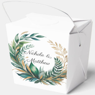 Ballotins Cadre de mariage floral vert émeraude et or