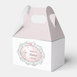 Ballotins Cadre Parties scintillant Argent Bow rose Baptême