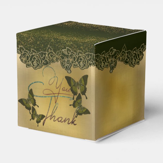 Ballotins Caja de regalo con agradecimiento con mariposas (Arrière)