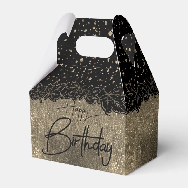 Ballotins Caja de regalo elegante con hojas para cumple (Verso)