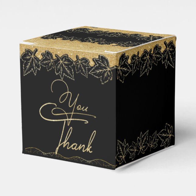 Ballotins Caja de regalo negra linda  con agradecimiento (Verso)
