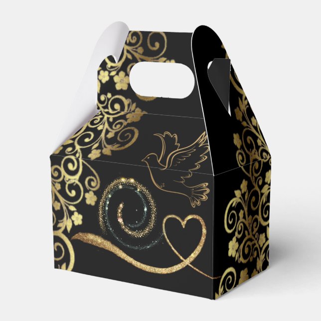 Ballotins caja para regalos  con decoración dorado (Verso)