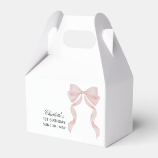 Ballotins Caja para regalos pink bow 1st birthday
