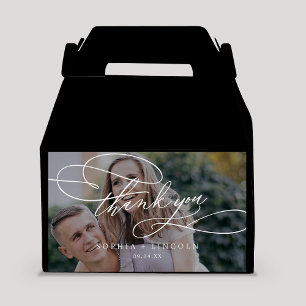 Ballotins Calligraphie romantique Dark Photo Merci Mariage