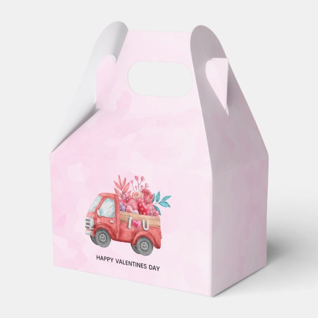 Ballotins Camion d'amour mignon avec Coeur Cargo Aquarelle (Verso)