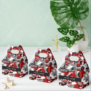 Ballotins Camouflage rouge et gris Votre nom Personnaliser