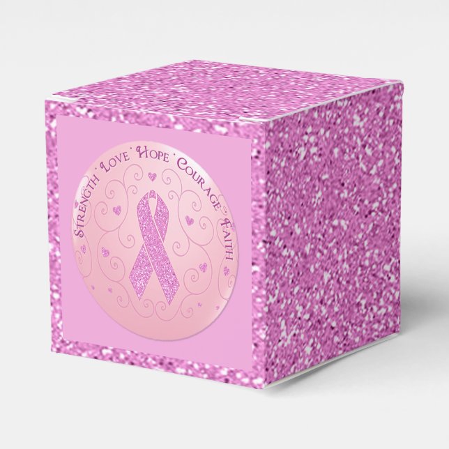 Ballotins Cancer du sein Parties scintillant de ruban rose B (Verso)