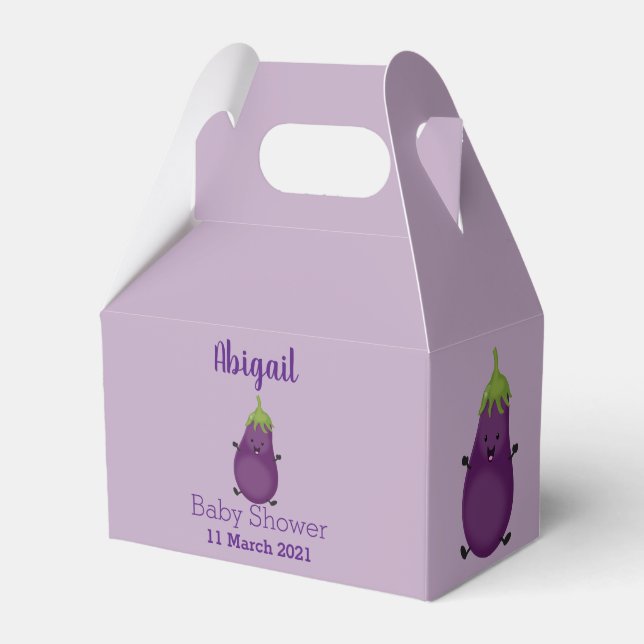 Ballotins Caricature d'aubergine d'aubergine joliment heureu (Verso)
