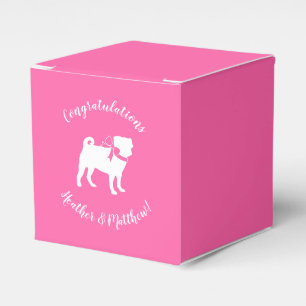Ballotins Carlin chien Baby shower fille rose avec la mâchoi