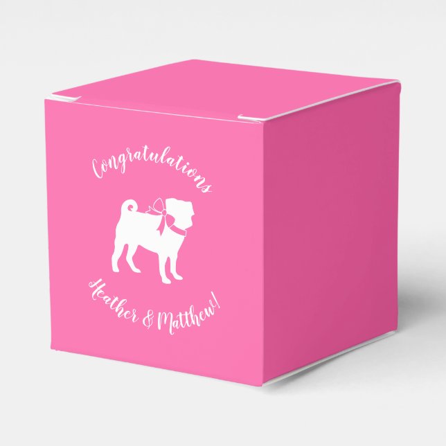 Ballotins Carlin chien Baby shower fille rose avec la mâchoi (Verso)