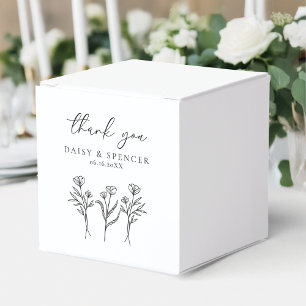 Ballotins Carré Mariage  simple en noir et blanc