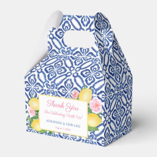 Ballotins Carreaux blancs d'antiquité citron Baby shower flo