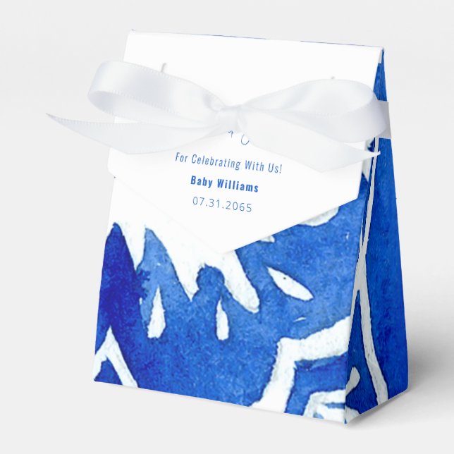 Ballotins Carrelage Bleu Bleu de Cobalt Baby shower (Verso)