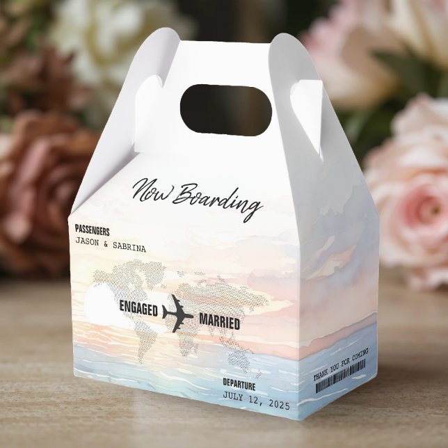 Ballotins Carte d'embarquement Ocean Sunset Destination Mari (Boarding Pass Ocean Sunset Destination Wedding Favor Boxes
)