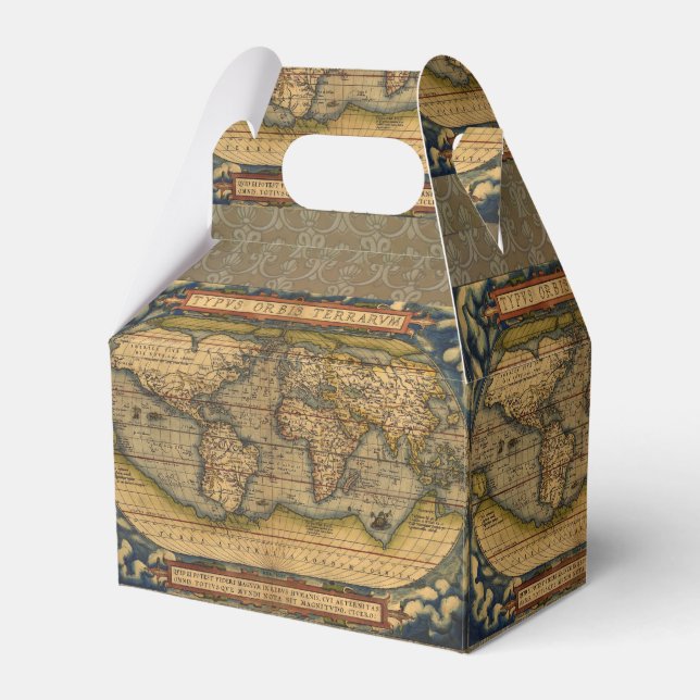 Ballotins Carte du monde Antique Ortelius Europe Voyage (Verso)