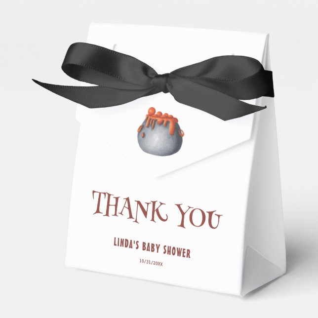 Ballotins Cauldron Halloween Baby Shower Thank You (Verso)