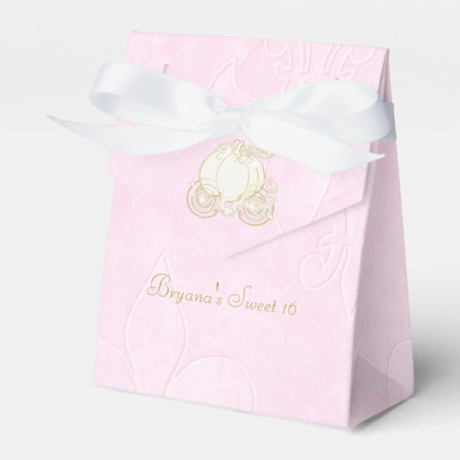 Ballotins Cendrillon Gold Carriage Pink Party Favoriser les  (Verso)