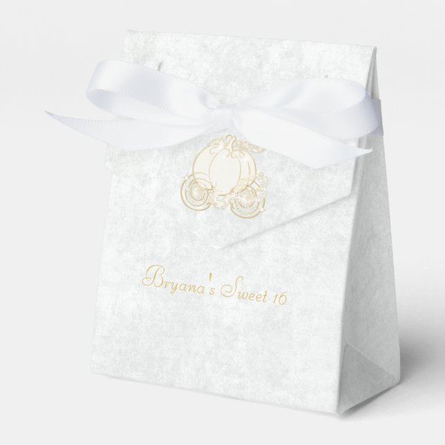 Ballotins Cendrillon Gold Carriage White Party Favoriser les (Verso)