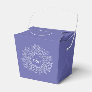 Ballotins Cercle blanc art feuille mariage violet bleu