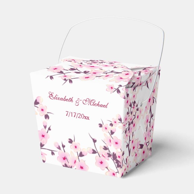 Ballotins Cerisier Fleur Rose Blanc | Mariage personnalisé (Verso)