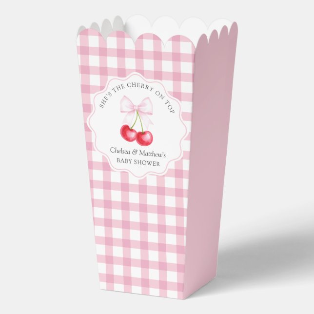 Ballotins C'est la cerise sur le Baby shower en bois rose (Recto)