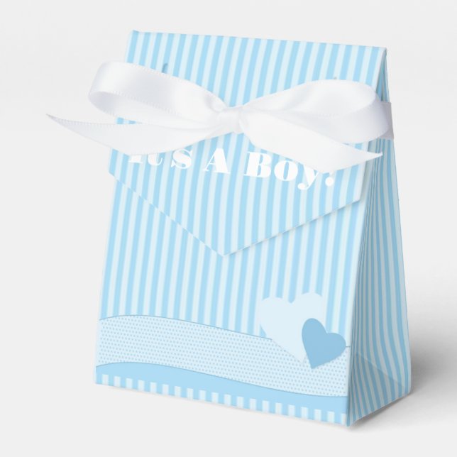 Ballotins C'est un garçon Teddy Bear Blue Stripes Baby showe (Verso)