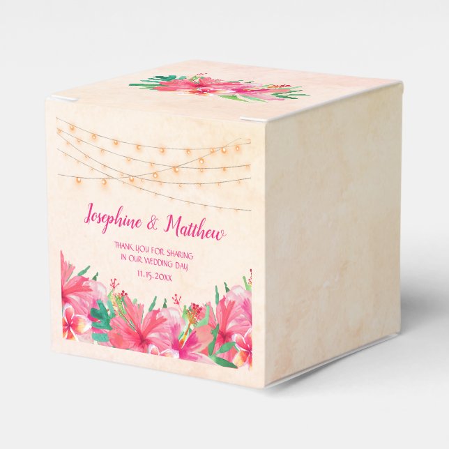 Ballotins Chaîne tropicale éclaire le Mariage d'aquarelle fl (Verso)