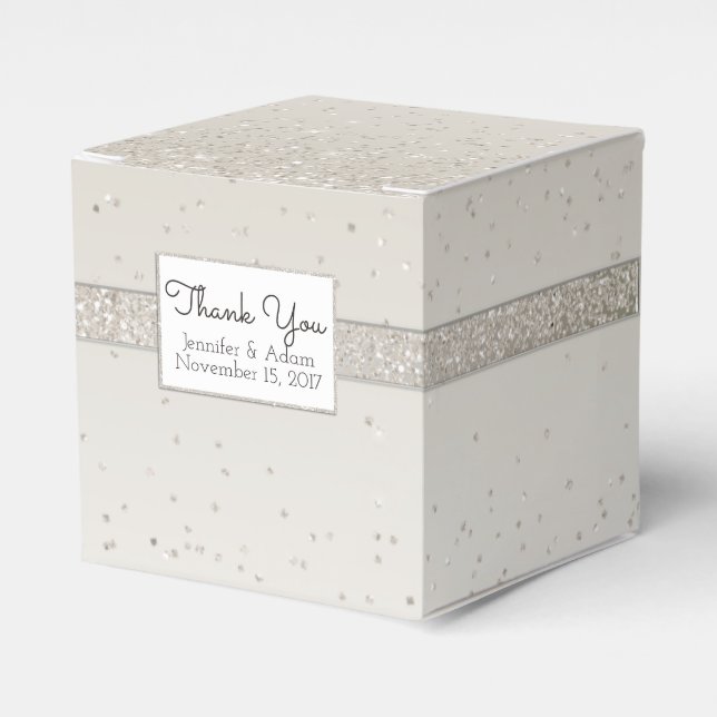 Ballotins Champagne Glittery Wedding Favor Boîte Cadeau (Verso)