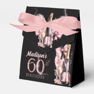 Ballotins Champagne noir rose de luxe 60e anniversaire