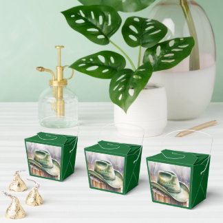 Ballotins Chapeau de cowboy vert aquarelle dans un mariage s