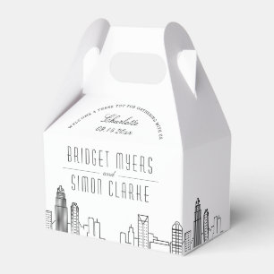 Ballotins Charlotte   Ville Skyline Wedding Favor Box