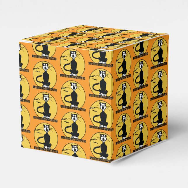 Ballotins Chat orange Halloween hurle rétro (Verso)
