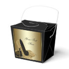 Chaussure à talon haut pailletée noire et or
