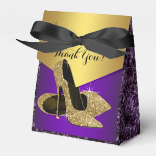 Ballotins Chaussure à talon haut violet et or pour anniversa