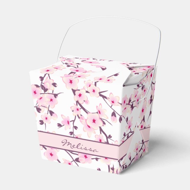 Ballotins Cherry Blossoms Pink White Floral Add Name (Verso)