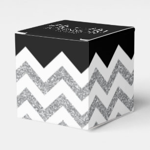 Ballotins Chevron mariage Monsieur & Madame noir et paillett