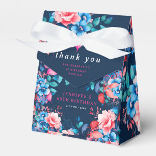 Ballotins Chic Aquarelle Floral 60e Anniversaire Marine