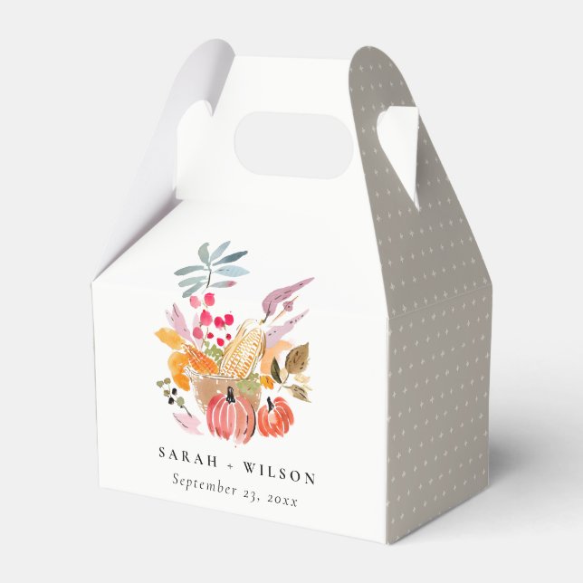 Ballotins Chic Autumn Harvest Pumpkin Watercolor Wedding (Verso)