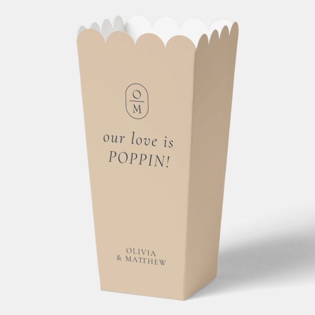 Ballotins Chic Clay Monogram Popcorn Favor Box (Recto)