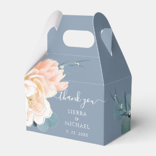 Ballotins Chic Dusty Blue Blush Gold Peach Floral Mariage