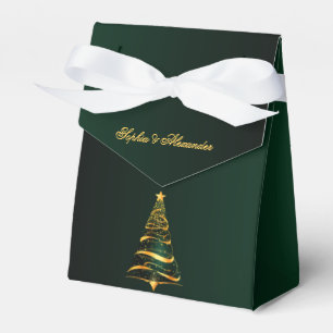 Ballotins Chic élégant Gold Christmas Tree Merci Mariage