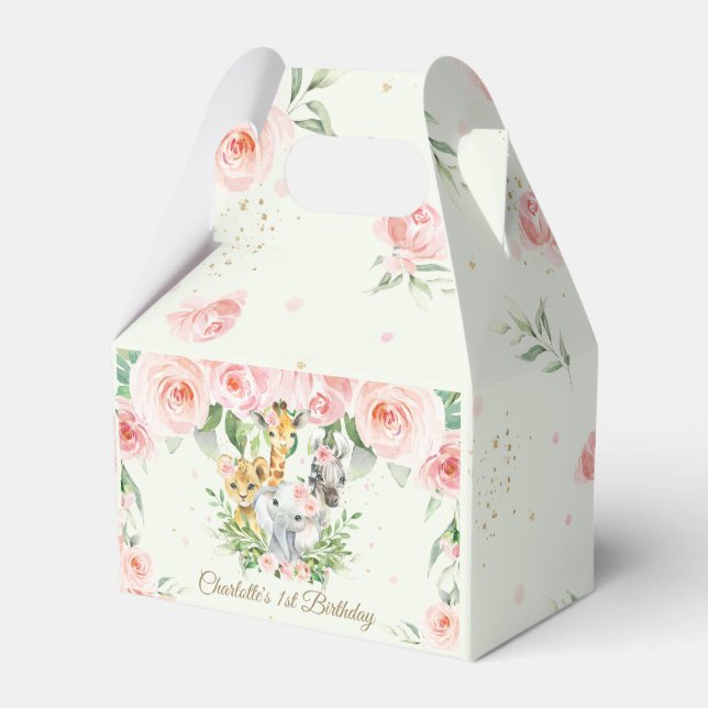 Ballotins Chic Jungle Animaux Safari Rose Floral Merci (Verso)