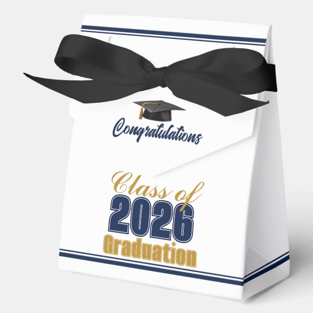 Ballotins Chic Navy Blue Class of 2026 Custom Graduation (Recto)