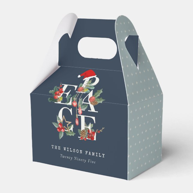 Ballotins Chic Navy Rouge Vert Blanc Paix Noël (Verso)