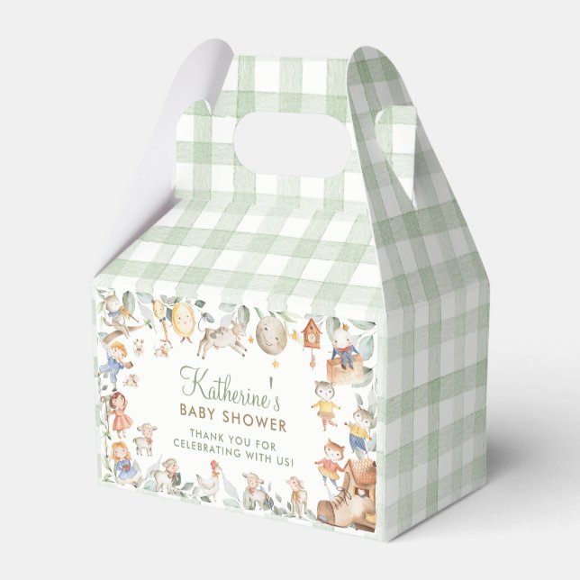 Ballotins Chic Nursery Rhyme Baby shower de verdure Neutre (Arrière)
