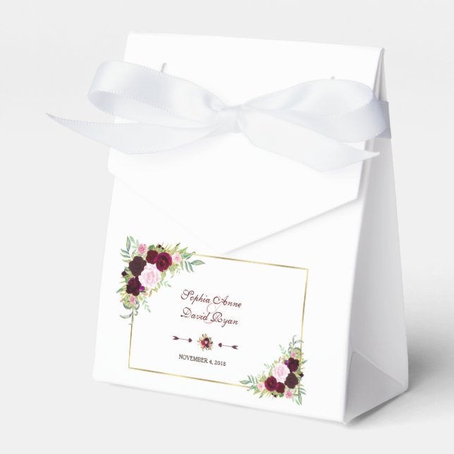 Ballotins Chic Royal Bourgogne Marsala Mariage Floral (Verso)
