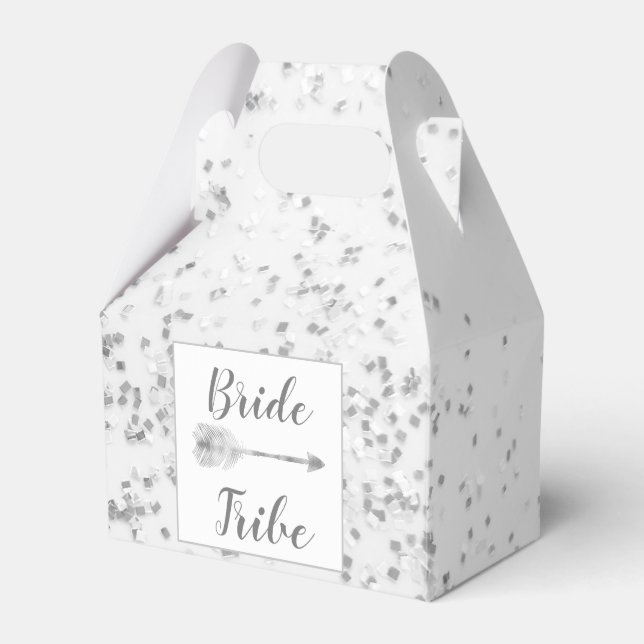 Ballotins Chic Silver Confetti Bride Ballotin de tribu (Verso)